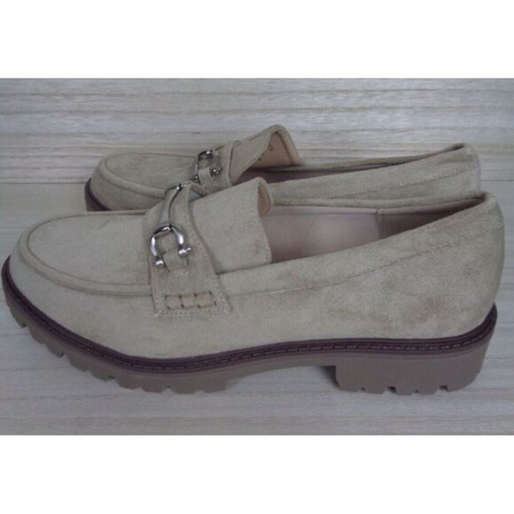 Journee Collection Women Taupe Jessamey Lug Sole Loafers Faux Suede‎ Womens 10